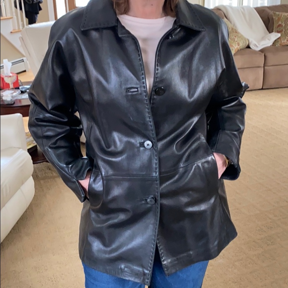 Leather jacket brown medium